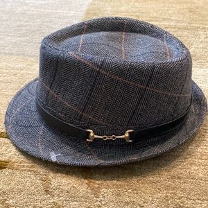 ~Scala Pronto~ Blue Gray Plaid Hat